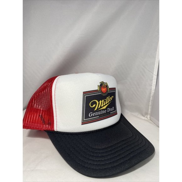 Miller Genuine Draft Beer Trucker Hat Mesh Hat Adjustable Cap Miller Hat - Picture 2 of 4